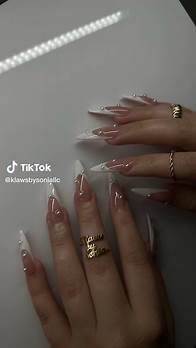 Video thumbnail for Elegant White French Tip Nail Design with Pearls