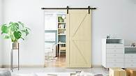 Video thumbnail for Watch 42in x 84in Sliding Barn Door with 7ft Barn Door Hardware on Amazon Live