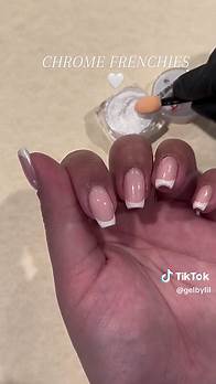 Video thumbnail for White Chrome French Tip Nail Tutorial