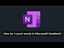 Video thumbnail for How to count word in Microsoft OneNote?