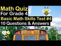 Video thumbnail for Basic Math Skills Test (For Grade 4) - Math Quiz with 10 Questions and Answers
