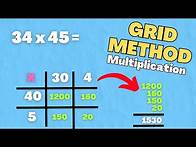 Video thumbnail for HOW TO: Grid Method Multiplication 2 Digit By 2 Digit