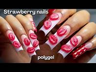 Video thumbnail for 3D Strawberry Polygel Nails🍓 how to use solid nail gel for 3d art ♡ Fruit nail art tutorial