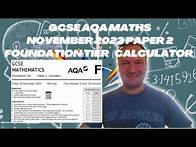 Video thumbnail for GCSE AQA Maths November 2023 Paper 2 Foundation Tier (Calculator)