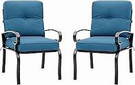 Video thumbnail for Incbruce Metal Outdoor Dining Chairs Patio Set of 2, Wrought Iron Chairs with Steel Frame, All-Weather Garden Seating with Arms and Cushions (Peacock Blue)