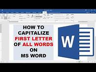 Video thumbnail for How To Capitalize First Letter of All Words in a Sentence on Word