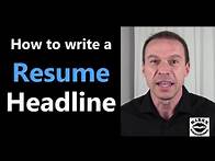 Video thumbnail for How to Include a Resume Headline in Your Resume