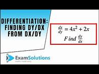 Video thumbnail for Differentiation - Finding dy/dx from dx/dy Example (1) : ExamSolutions