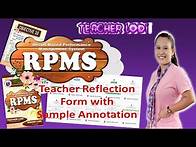 Video thumbnail for FREE DOWNLOAD-TEACHER REFLECTION FORM with sample annotation (T1-3/Master Teacher)RPMS 2021-2022