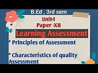 Video thumbnail for Principles of Assessment and Characteristics quality of Assessment explained by Namita