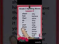 Video thumbnail for Grade 3 Spelling Words Lesson 8