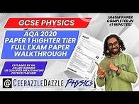 Video thumbnail for AQA GCSE Physics 2020 Paper 1 Higher Tier Exam Paper Full Walkthrough
