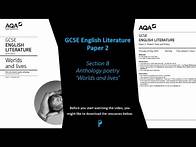 Video thumbnail for GCSE English Literature Paper 2, Section B (Worlds and lives')