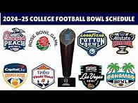 Video thumbnail for 2024-25 BOWL SCHEDULE | COLLEGE FOOTBALL BOWL GAMES SCHEDULE TEAMS, DATES AND TIMES.