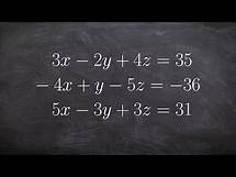 Video thumbnail for Solve a system with three variables