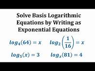 Video thumbnail for Ex 1: Solve Basic Logarithmic Equations