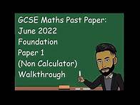 Video thumbnail for AQA GCSE Maths June 2022 Foundation Paper 1 (Non Calculator) Walkthrough