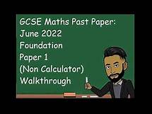 Video thumbnail for AQA GCSE Maths June 2022 Foundation Paper 1 (Non Calculator) Walkthrough