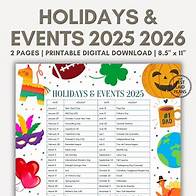 Video thumbnail for List of Holidays 2025 Printable PDF 2025 Events and Holidays List in Order US World 2025 Calendar Printable at A Glance Holiday List 2026 - Etsy