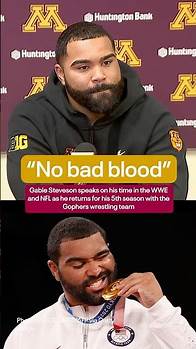 Video thumbnail for Gable Stevenson speaks on WWE and NFL
