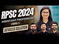 Video thumbnail for RPSC Assistant Professor Paper 1 Chemistry Solution | RPSC 2024 Chemistry Paper Solution | RPSC exam