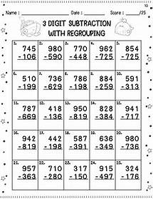 Video thumbnail for 3 Digit Subtraction With Regrouping Worksheets | Printable Math Practice for Kids - Etsy