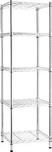 Video thumbnail for Amazon Basics 5-Shelf Tower Adjustable Storage Shelving Unit, Chrome, 16 D x 16 W x 54 H in