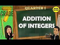 Video thumbnail for ADDITION OF INTEGERS || GRADE 7 MATHEMATICS Q1