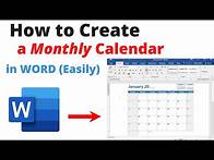 Video thumbnail for [TUTORIAL] Easy Way to CREATE a Monthly CALENDAR In Microsoft Word (without a template)