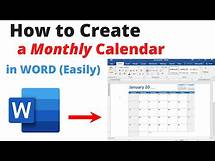 Video thumbnail for [TUTORIAL] Easy Way to CREATE a Monthly CALENDAR In Microsoft Word (without a template)