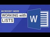Video thumbnail for Mastering Bullet and Number Lists in Microsoft Word | Complete Tutorial