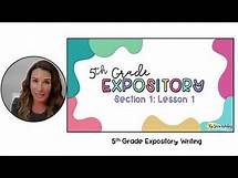 Video thumbnail for 5th Grade Expository Section 1: Lesson 1