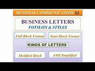 Video thumbnail for Business letters|{Kinds of Letters} Full block, Semi-block, Modified block & Official Letter Style