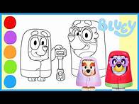 Video thumbnail for 🧡 💙 Bluey & Bingo Grannies Coloring! Disney Jr | Learning To Color with Markers | Old MacDonald