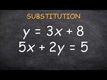 Video thumbnail for Using substitution to solve a system