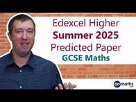 Video thumbnail for June 2025 Predicted Maths GCSE Paper 3 Edexcel (Higher Paper 3) Calculator Exam 1MA1-3H