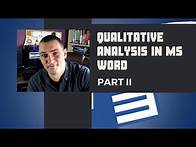Video thumbnail for Qualitative coding and thematic analysis in Microsoft Word