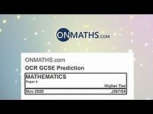 Video thumbnail for 2020 Nov OCR Paper 4 Predicted Higher Maths GCSE Calculator Exam J560/4