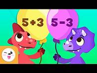 Video thumbnail for Addition and Subtraction with Dinosaurs - Math for Kids - Math Operations