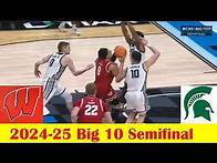 Video thumbnail for Wisconsin vs Michigan State Basketball Game Highlights, 2024-25 Big 10 Tournament Semifinal