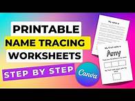 Video thumbnail for How To Make Printable Name Tracing Worksheets in Canva | Etsy Digital Products To Sell Tutorial 2024
