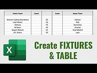 Video thumbnail for Create Fixture List & League Table in Excel | Tutorial