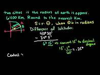 Video thumbnail for Find North-South Distance Between Two Cities Given Latitude