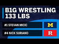 Video thumbnail for 133 LBS: #1 Stevan Micic (Michigan) vs. #4 Nick Suriano (Rutgers) | Big Ten Wrestling