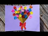 Video thumbnail for Paper Flower Pop Up Card | Mother's Day Card | Flower Bouquet Pop up Card for Mother's Day
