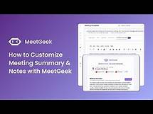 Video thumbnail for How to Customize Meeting Summary & Notes with MeetGeek