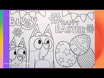 Video thumbnail for BLUEY EASTER Coloring Page - Coloring fun with alcohol markers & glitter pens