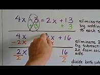 Video thumbnail for Grade 8 Math #7.4a, Linear Equations - One, Many, No solutions