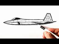 Video thumbnail for How to draw a fighter jet F-22 Raptor