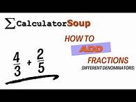 Video thumbnail for How to Add Fractions with Different Denominators